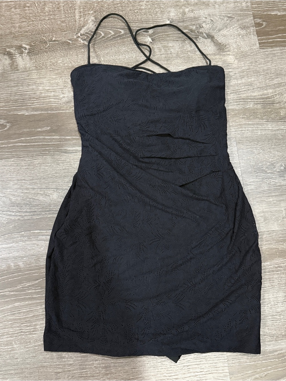NWT Halara Black Lace Up Mini Dress with Easy Peezy Shorts